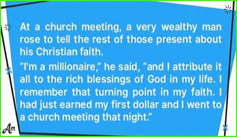 Daily Joke: Millionaire Tells Congregation He Attributes His Wealth to the Rich Blessings of God